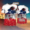 FUNSTUFFPRINT Personalized God Bless Texas T Shirt Texas T Shirt Gift For Christian T Shirt 3D T-shirt
