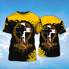 FUNSTUFFPRINT Jesus Christ Saved My Life Shirt Men Women Yellow And Black Color T Shirt Coolspod 3D T-shirt
