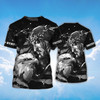 FUNSTUFFPRINT Eagle And God T Shirt, Eagle Lover Black Shirt 3D For Adults 3D T-shirt
