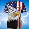 FUNSTUFFPRINT Eagle American Flag Pattern T Shirt Eagle Lover Patriotic 3D Shirt 3D T-shirt