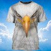 FUNSTUFFPRINT Bald Eagle Eyes T-Shirt, Eagle Lover T-Shirt Coolspod 3D T-shirt