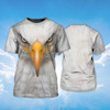 FUNSTUFFPRINT Bald Eagle Eyes T-Shirt, Eagle Lover T-Shirt Coolspod 3D T-shirt