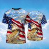 FUNSTUFFPRINT 3D Sublimation Eagle American On T Shirt Eagle Lover Patriotic Independence Day Shirt 3D T-shirt
