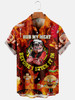 Men'S Hawaiian Rub My Meat Before I Stick It In Fun Flame Print Short Sleeve Shirt