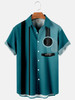 Guitar Stripes Casual Loose Men's Short-Sleeved hawaiian Shirt