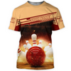 FUNSTUFFPRINT Personalized 3D All Over Print Bowling Shirt Men Women Gift For Bowling Lovers 3D T-shirt