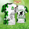 FUNSTUFFPRINT Custom Old Man Plays Lawn Bowls Green T Shirt Funny Lawnbowl Shirts 3D T-shirt