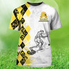 FUNSTUFFPRINT Custom Old Man Plays Lawn Bowls Yellow 3D T Shirt Lawn Bowl Lovers Gifts 3D T-shirt