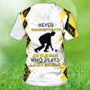 FUNSTUFFPRINT Custom Old Man Plays Lawn Bowls Yellow 3D T Shirt Lawn Bowl Lovers Gifts 3D T-shirt