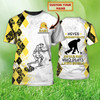 FUNSTUFFPRINT Custom Old Man Plays Lawn Bowls Yellow 3D T Shirt Lawn Bowl Lovers Gifts 3D T-shirt