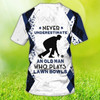 FUNSTUFFPRINT Personalized Old Man Plays Lawn Bowls Blue Navy 3D All Over Printed Shirt Lawn Bowl Gift 3D T-shirt