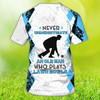 FUNSTUFFPRINT Custom Old Man Plays Lawn Bowls Light Blue 3D T Shirt Lawnbowl Team Player Uniform 3D T-shirt