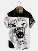 Men's Music Drum Splicing Casual Shirt for men and women