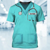 FUNSTUFFPRINT Custom Name 3D T Shirt For Nurse Green 3D All Over Printed Nurse Shirse 3D T-shirt