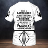FUNSTUFFPRINT Custom Bartender 3D T Shirt, Barista Shirts, Bartender Mafia Shirts 3D T-shirt