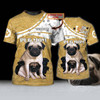 FUNSTUFFPRINT Custom Pug Mom 3D T Shirt For Men Women, Dog Mom Shirts 3D T-shirt