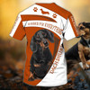 FUNSTUFFPRINT Personalized Name 3D Tshirt Dachshund Orange Cool Dog Shirts 3D T-shirt