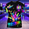FUNSTUFFPRINT 3D Colorful Bowling Tshirt, Bowling Shirt Ladies And Men 3D T-shirt