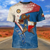 FUNSTUFFPRINT Texas Cowboy Shirt, 3D All Over Print Texas Shirt Vintage Pattern, Gift For Texan Friend 3D T-shirt