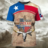 FUNSTUFFPRINT 3D Tshirt With Texas Map, Made In Texas A Long, Longtime Ago Texas Shirt 3D T-shirt