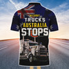 FUNSTUFFPRINT Without Trucks Australia Stops Personalized Name 3D Polo Shirt