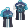 FUNSTUFFPRINT Customized Blue White Mens Disc Golf Polo Shirts Cool Disc Golf Shirt For Men Golf Gifts