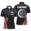 FUNSTUFFPRINT Personalized Retro US Flag Archery Polo Shirts For Men Custom Patriotic Archery Jersey For Archer, Polo Shirt Size S-5XL