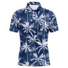 FUNSTUFFPRINT Men golf polo upf shirts with tropical background blue watercolor palms custom team golf  Polo Shirt Size S-5XL