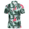 FUNSTUFFPRINT Men golf polo upf shirts with Pink flamingos tropical palm leaves custom team golf Polo Shirt Size S-5XL