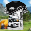 FUNSTUFFPRINT Personalized Mens Camping Shirt, 3D All Over Print Women Shirt Camping, Camping Shirts 3D T-shirt