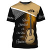 FUNSTUFFPRINT Old Man With Guitar 3D Shirt, Love Guitar T Shirt, Men's Guitarist Shirt 3D T-shirt