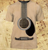 FUNSTUFFPRINT 3D Full Printed Bright Colorful Guitar Shirt, Guitar Lover Shirts, Love Guitar Gifts 3D T-shirt