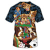 FUNSTUFFPRINT Poker Dogs 3D Tshirt, Funny Dog All Over Printed Shirt, Poker Shirt 3D T-shirt