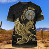 FUNSTUFFPRINT 3D Full Print Mexico Shirt, Mexico T Shirt, Gold Eagle Pride Mexico Shirt, New Mexico T Shirt 3D T-shirt