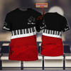 FUNSTUFFPRINT Customized Cool Piano Tshirt For Men And Women, 3D Shirt For My Pianist Husband, Piano Shirt For Him Her 3D T-shirt