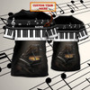 FUNSTUFFPRINT Custom With Name 3D Full Print Unisex Piano Shirt, Piano Men Shirts, Women'S Pianist T Shirt 3D T-shirt