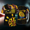 FUNSTUFFPRINT 3D All Over Printed Dart Shirt For Men, Born To Play Dart T Shirt, Gifts For Darts Players, Dart Gift 3D T-shirt