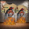 FUNSTUFFPRINT Personalized 3D T Shirt For Fire Man, Sublimation Firefighter Shirts, Birthday Gift To Firefighters 3D T-shirt