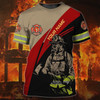 FUNSTUFFPRINT Customized Name 3D Fire Man Shirt, Firefighter Job Tshirt, Gift For Firefighter Friend, Dad Firefighter Gifts 3D T-shirt