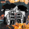 FUNSTUFFPRINT Custom Name Black Sublimation Fire Men Shirt, Firefighter Job T Shirt, Firefighter Husband Gifts 3D T-shirt