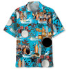 Drum Beach Hawaiian Shirt, Short Sleeve Summer Vacation Beach Shirts for men