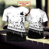 FUNSTUFFPRINT Personalized White 3D Shirt With Piano, Sublimation Shirt For Piano Lover 3D T-shirt