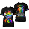 FUNSTUFFPRINT Customized With Name Rainbow Lips 3D LGBT Shirt, Pride Love Is Love, Support LGBT Gift 3D T-shirt