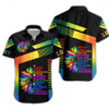 LGBT Aloha Hawaiian Shirts For Summer, Sunflower Trans Pride Be Kind Rainbow Colorful LGBT Hawaiian Shirts