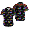 LGBT Aloha Hawaiian Shirts For Summer, Love Rainbow Plaid Pattern Colorful Hawaiian Shirts