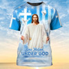 FUNSTUFFPRINT One Nation Under God 3D All Over Print Shirt Hoodie, 4Th Of July Patriotic 3D Hawaiian Shirt, Independence 3D Shirt 3D T-shirt