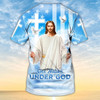 FUNSTUFFPRINT One Nation Under God 3D All Over Print Shirt Hoodie, 4Th Of July Patriotic 3D Hawaiian Shirt, Independence 3D Shirt 3D T-shirt