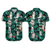 usky Dog Aloha Hawaiian Shirt - Funny Husky Dog Pet Hawaiian Shirt, Tropical Leaves Pattern Hawaiian Shirt For Men