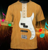 FUNSTUFFPRINT Sublimation Shirt For Guitar Bass Men Love Guitar 3D T Shirts Bass Guitar 3D Hoodie 3D T-shirt