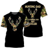 FUNSTUFFPRINT Hunting Dad Like A Normal Dad But Cooler 3D Printing Customize Name Shirts Hunting Gift For Dad 3D T-shirt